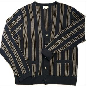CLUB MONACO black and brown striped cardigan
